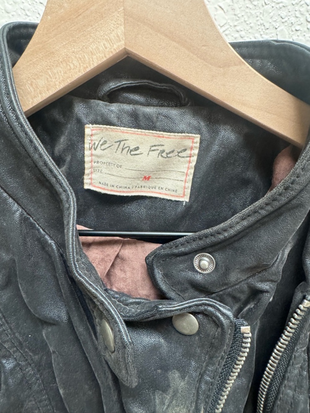 We The Free Black Leather Moto Jacket - Picture 3 of 4
